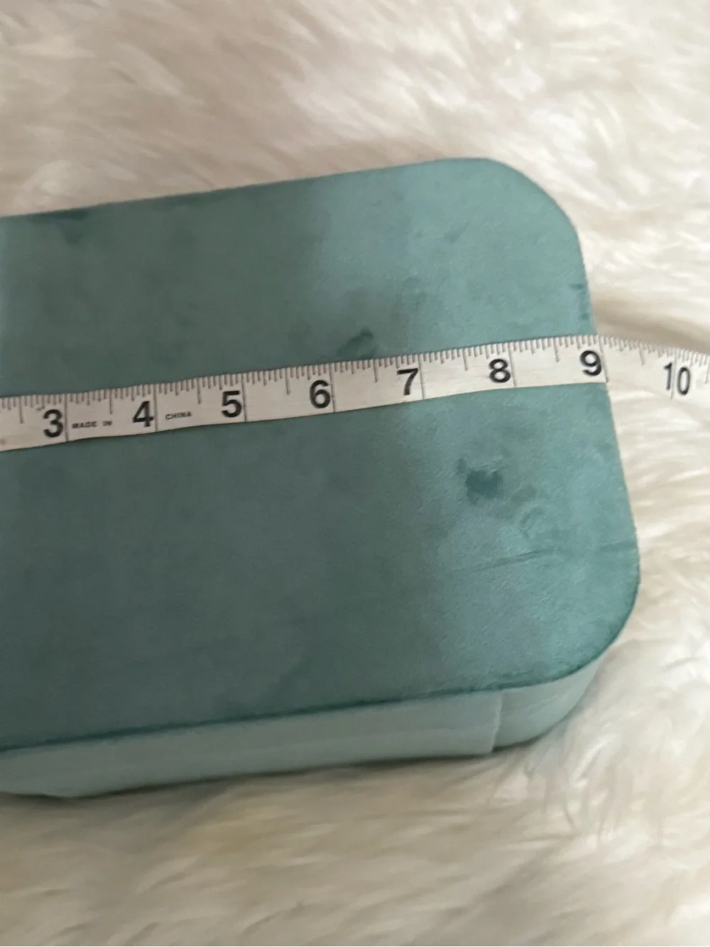 Velvet Jewelry Organizer Box in Mint Green - Compact Travel Case